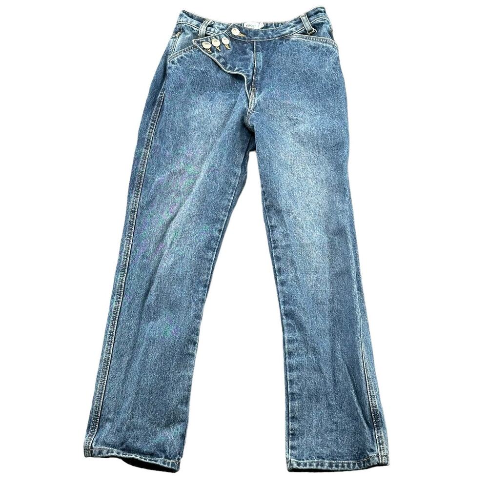 Princess Polly Jeans Womens 4 Medium Wash Denim Button Fly Cowgirl Rodeo Western